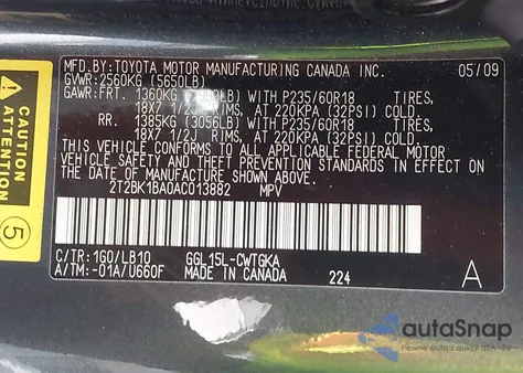 2010 Lexus Rx 350 from USA, damaged, VIN 2T2BK1BA0AC013882